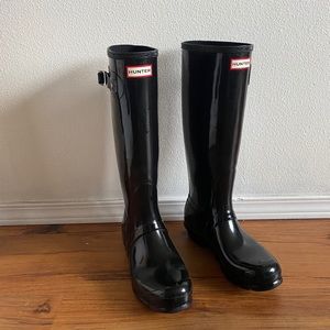 EUC patent black Hunter rain boots 9
